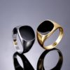 Classic Black Enamel Ring Budget Friendly Accessories