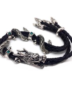 Rock Style Dragon Charm Leather Men’s Bracelet Budget Friendly Accessories