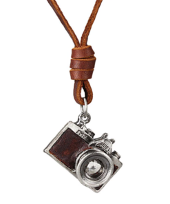 Leather Necklace for Men with Camera Shaped Pendant Budget Friendly Accessories