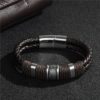 Men’s Braided Leather Bracelet with Magnetic Clasp Budget Friendly Accessories