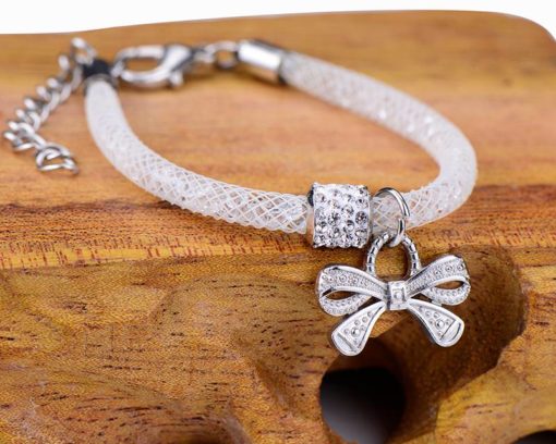 Lovely Bow Pendant Crystal Bracelet for Girls Budget Friendly Accessories
