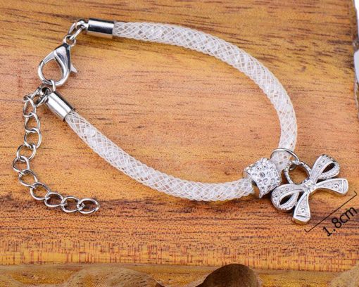Lovely Bow Pendant Crystal Bracelet for Girls Budget Friendly Accessories