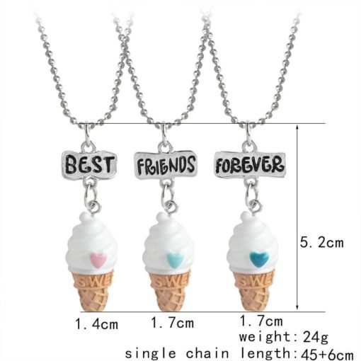Trendy Ice-Cream Shape Resin Pendant Necklace for Girls Budget Friendly Accessories