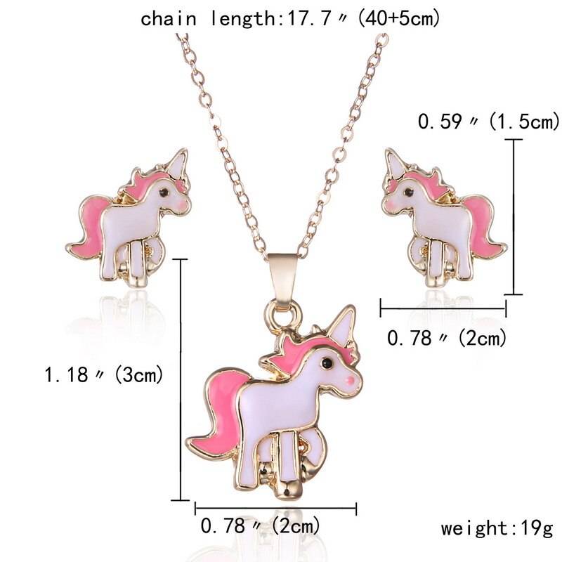 Girls' Unicorn Shaped Jewelry Set