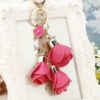 Women’s Key Chain with Leather Flowers Budget Friendly Gifts 