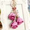 Women’s Key Chain with Leather Flowers Budget Friendly Gifts 