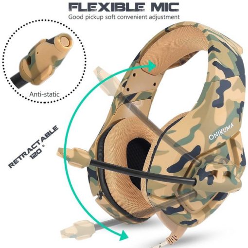 Camouflage Printed Headphones with Microphone Cool Tech Gifts