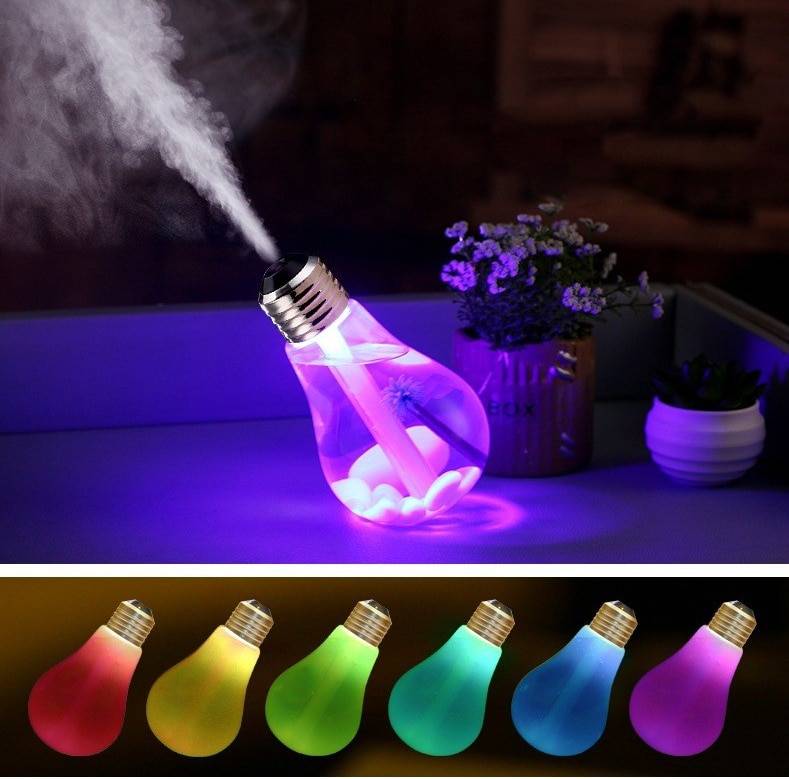 Bulb Shaped Air Humidifier with LED Night Light