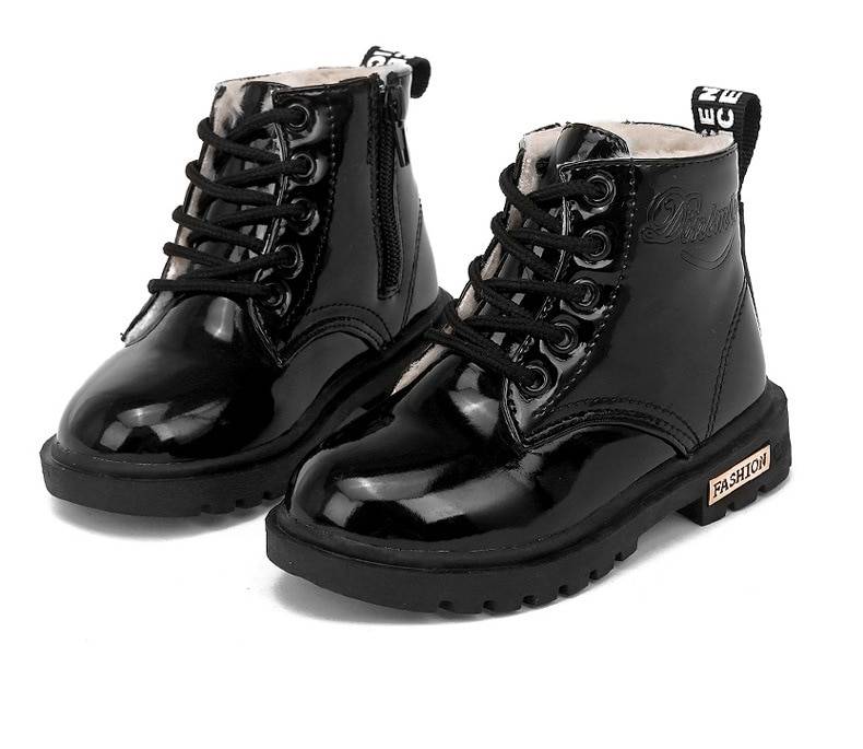 Warm Waterproof Leather Boots for Girls