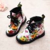 Flower Patterned Leather Boots for Girls Shoes Kids Shoes 