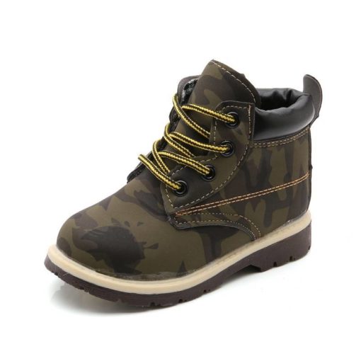 Camouflage Leather Boots for Boys Shoes Kids Shoes