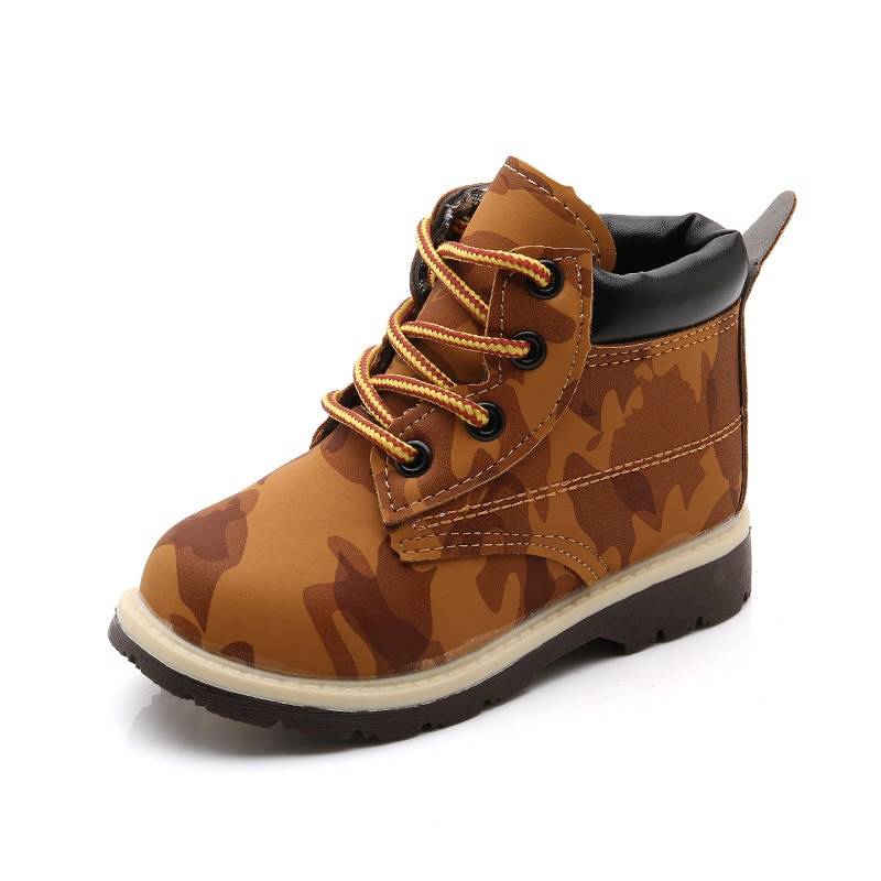 Camouflage Leather Boots for Boys