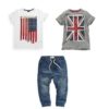 Flag Printed T-Shirts and Pants Clothing Sets Children's Boy Clothing