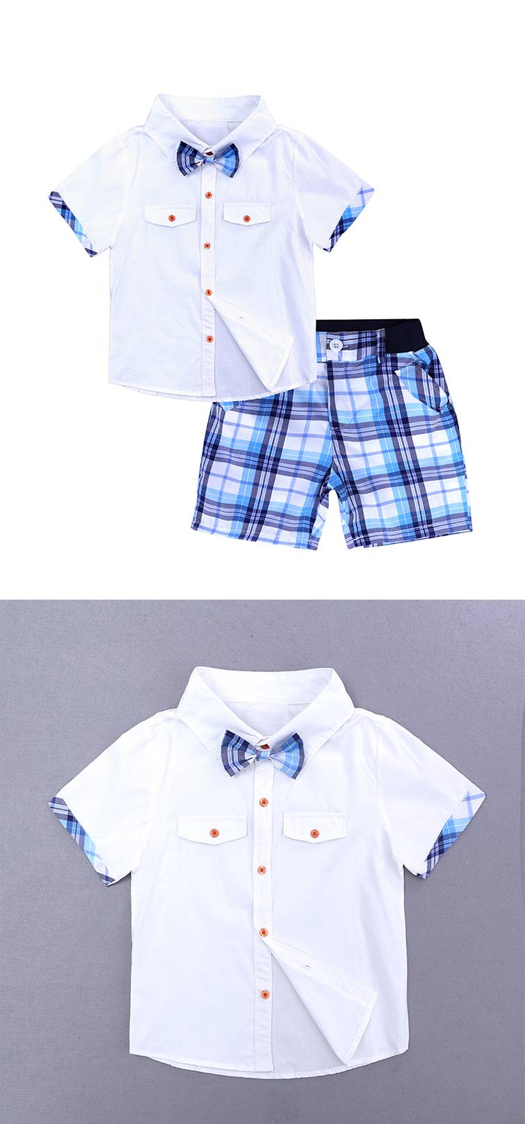 White and Blue Clothing Set for Boys