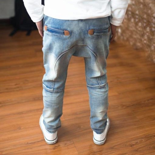 Fashion Elastic Blue Boy’s Jeans Jeans Children's Boy Clothing