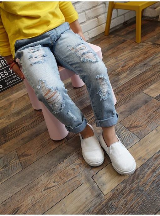 Sharp Boy’s Ripped Loose Jeans Jeans Children's Boy Clothing