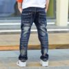 Spring Classic Blue Denim Trousers Jeans Children's Boy Clothing 