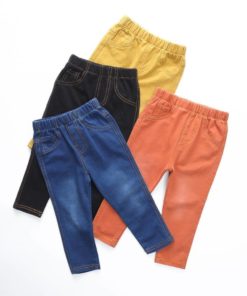 Boy’s Bright Cotton Pants with Elastic Waist Pants Children's Boy Clothing