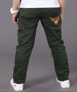 Casual Boy’s Eagle Embroidery Cotton Pants Pants Children's Boy Clothing