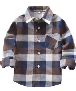 Boys’ Cotton Flannel Shirt Shirts Children's Boy Clothing