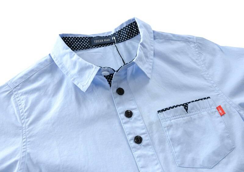 Boys' Casual Plain Cotton Shirt