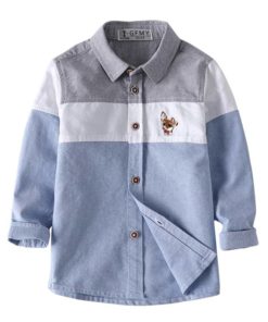 Boys’ Long Sleeved Striped Cotton Shirt Shirts Children's Boy Clothing