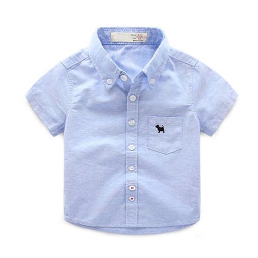Boys’ Cute Dog Embroidered Shirt Shirts Children's Boy Clothing