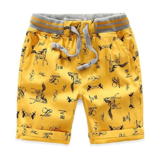 Boys’ Loose Printed Cotton Shorts with Elastic Waist Shorts Children's Boy Clothing
