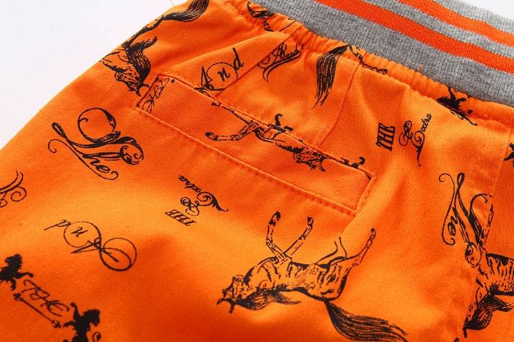 Boys' Loose Printed Cotton Shorts with Elastic Waist
