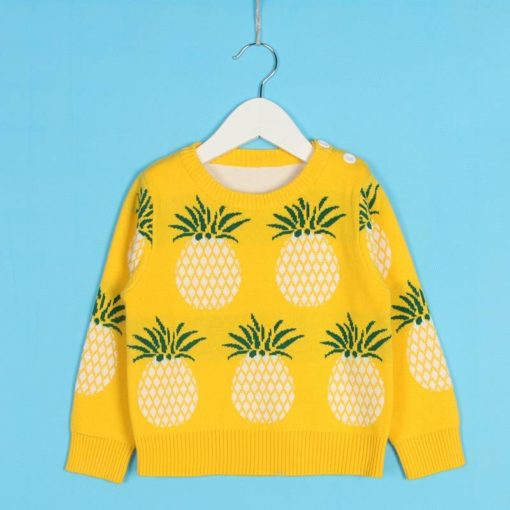 Pineapples Printed Sweater for Kids Sweaters Children's Boy Clothing