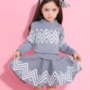 Girl’s Geometric Pattern Warm Cardigan and Skirts Set Dresses Children's Girl Clothing 