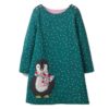 Girl’s Polka Dot Dress with Animal Applique Dresses Children's Girl Clothing