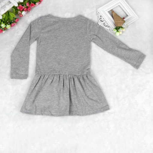 Fashion Girl`s Long Sleeve Dress with Cat Face Dresses Children's Girl Clothing
