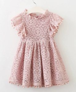Girls’ Cute Plain Polyester Dress with Tassels Dresses Children's Girl Clothing