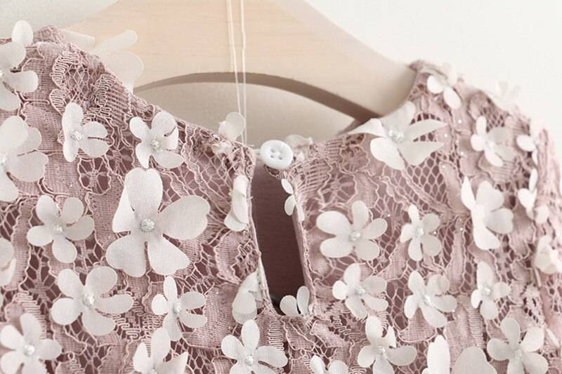 Girls' Cute Plain Polyester Dress with Tassels