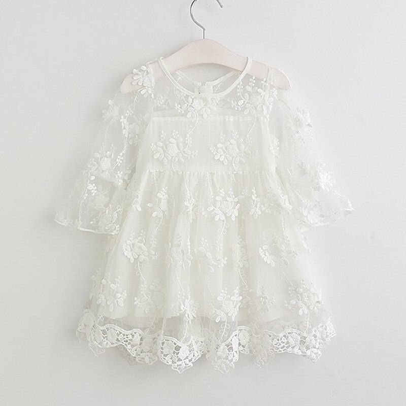 Girls' Cute Plain Polyester Dress with Tassels