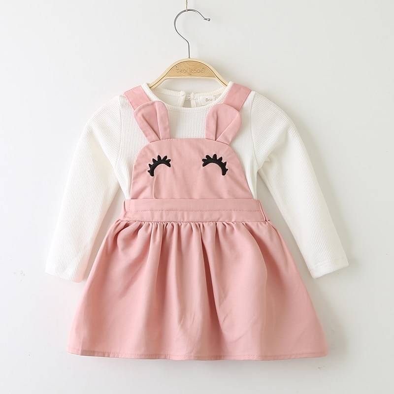 Girls' Casual Dress with O-Neck