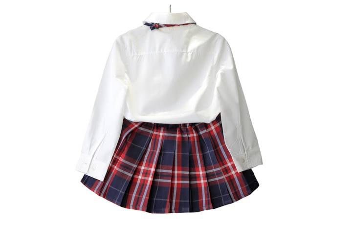 Girl's School Style Cotton Clothing Set