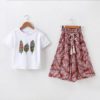 Girl’s Fashion Printed Polyester T-Shirt and Pants Clothing Sets Children's Girl Clothing 
