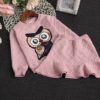 Fashion O-Neck Owl Embroidery 2 pcs Clothing Set for Girls Clothing Sets Children's Girl Clothing