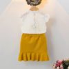 Girls’ Cute Polyester Shirt with Skirt Clothing Sets Children's Girl Clothing 