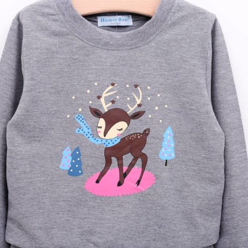 Deer Printed Cotton Clothing Set Clothing Sets Children's Girl Clothing