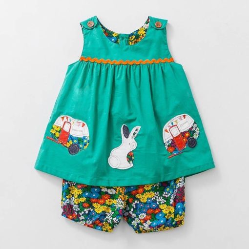 Girls’ Sleeveless Printed Clothes Set Clothing Sets Children's Girl Clothing