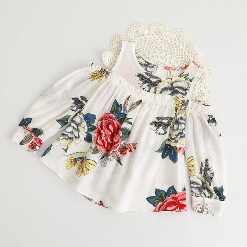 Girls' Floral Worsted Cotton Blouse