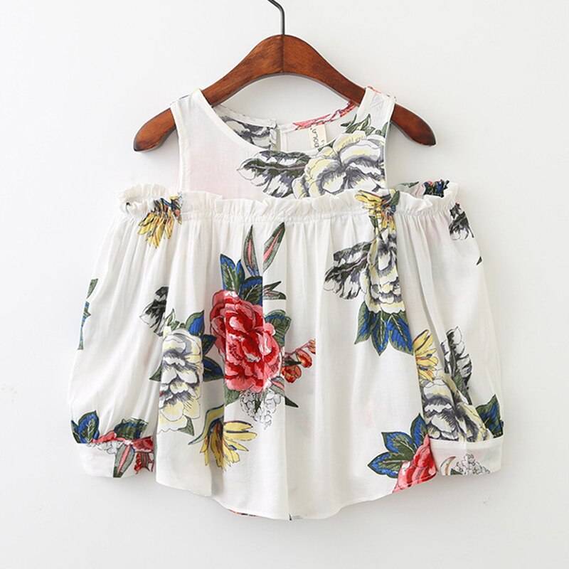 Girls' Floral Worsted Cotton Blouse