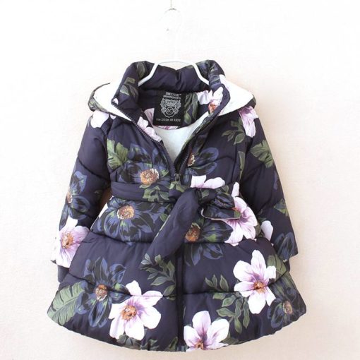 Girl’s Winter Floral Printed Jackets Outwear & Coats Children's Girl Clothing