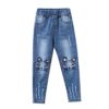 Girls’ Cat Printed Jeans with Elastic Waist Pants Children's Girl Clothing 
