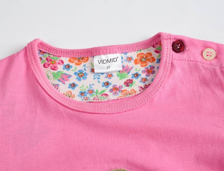 Girl's Cotton T-Shirt with O-Neck
