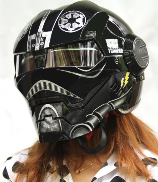Star Wars Black Stormtrooper Full Face Motorcycle Helmet Auto Parts and Accessories Car Electronics General Merchandise