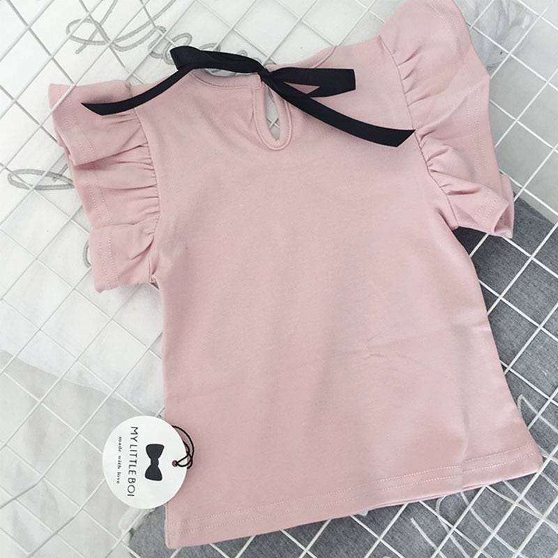 Girl's Fashion T-Shirt with O-Neck